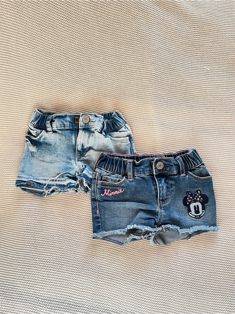 GAP Minnie Denim Shorts Set - Light Blue & Dark Blue